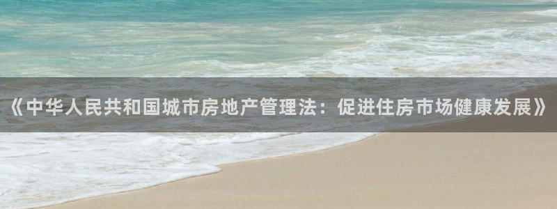 天狮娱乐负：《中华人民共和国城市房地产管理法：促进住房市场健