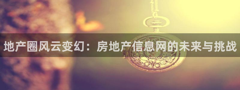 天狮娱乐b 判官：地产圈风云变幻：房地产信息网的未来与挑战