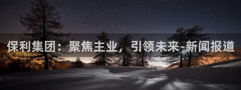天狮娱乐登录官网平台：保利集团：聚焦主业，引领未来-新闻报道