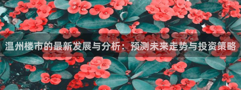 天狮娱乐是私人平台吗：温州楼市的最新发展与分析：预测未来走势